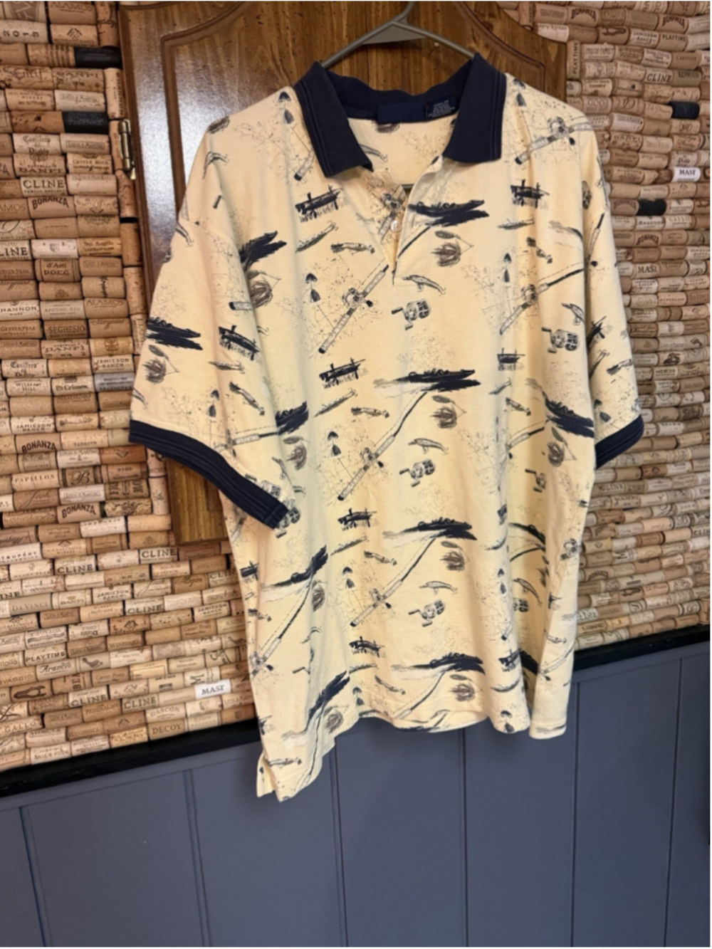 Vintage 90’s Puritan Fishing Pole And Boat Polo Cotton Size XL